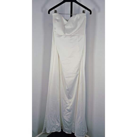 Torrid Satin Strapless Wedding Plus Size Dress-White-SZ 20 - Picture 1 of 16